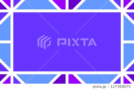 幾何学模様 フレーム スクエア 三角形 ブルー パープル 幾何学模様 フレーム スクエア 三角形 ブルー パープル 127369075