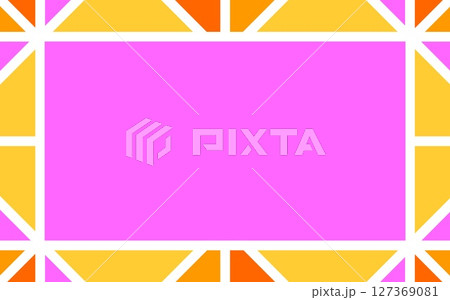 幾何学模様　フレーム　スクエア　三角形　パステルカラー 127369081