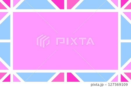幾何学模様　フレーム　スクエア　三角形　パステルカラー 127369109