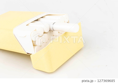 cigarette box on white background product cigarette box on white background product 127369685