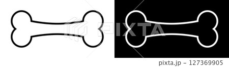 Black and White Bone Icons: Simple and contrasting bone illustrations. 127369905