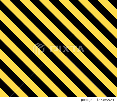 Black and yellow diagonal stripes create a striking warning pattern backdrop. 127369924