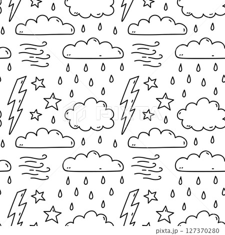 Seamless pattern with weather elements 127370280