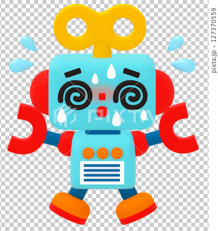 暑くて目を回しているロボット 127370559