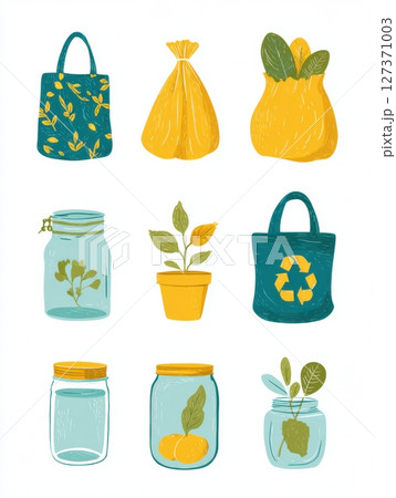 Discover Effective Zero Waste Shopping Tips With Eco Bags and Jars in a Colorful Infographic Promoting Sustainable Living Practices for Everyday Use Discover Effective Zero Waste Shopping Tips With Eco Bags and Jars in a Colorful Infographic Promoting Sustainable Living Practices for Everyday Use 127371003