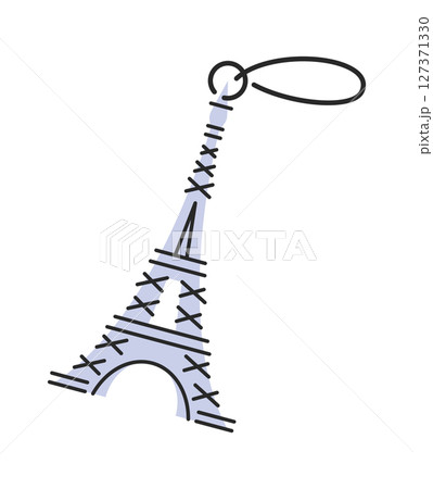 Eiffel tower keychain cartoon souvenir 127371330