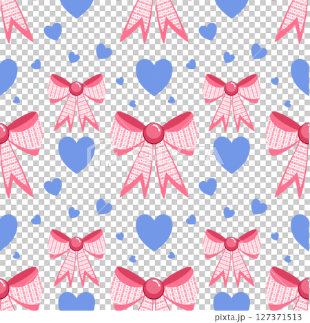 Bow and heart seamless pattern 127371513