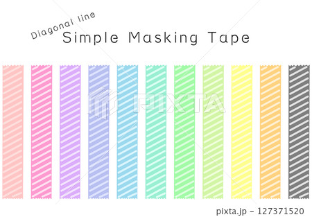シンプル斜め斜線マスキングテープ シンプル斜め斜線マスキングテープ 127371520