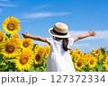 ひまわり畑の少女 127372334