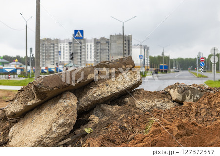 construction, well, installation, sewerage, water, concrete, reinforced, rings, site, 127372357