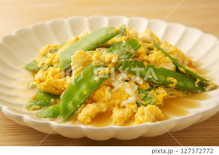 絹さやの卵とじ 127372772