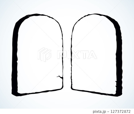 Tablets with 10 commandments. Vector drawing 127372872