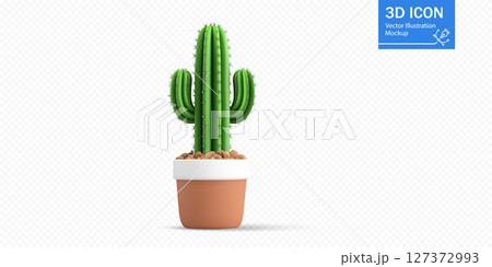 Bright green cactus in a modern pot with decorative stones displayed against a neutral backdrop Bright green cactus in a modern pot with decorative stones displayed against a neutral backdrop 127372993