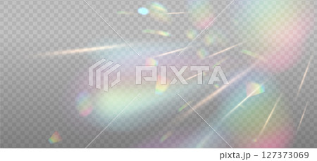 Rainbow green reflection highlights. Glare from water and glass. Glittering particles for social media backgrounds, product presentations, photo shots. Vector eps10 Rainbow green reflection highlights. Glare from water and glass. Glittering particles for social media backgrounds, product presentations, photo shots. Vector eps10 127373069