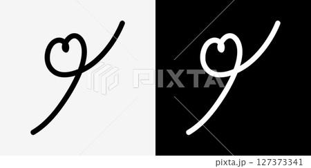 ハートの手描きイラスト 手書き・落書き風あしらい飾りアイコンセット ハートの手描きイラスト 手書き・落書き風あしらい飾りアイコンセット 127373341