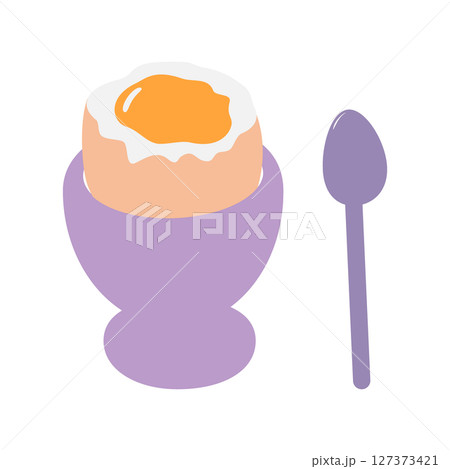 Hand drawn Soft egg in Egg cup and small Spoon Isolated Food Poster or Themes Cards design elements Hand drawn Soft egg in Egg cup and small Spoon Isolated Food Poster or Themes Cards design elements 127373421