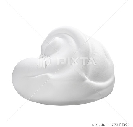 Shaving foam isolated on white background close-up 127373500