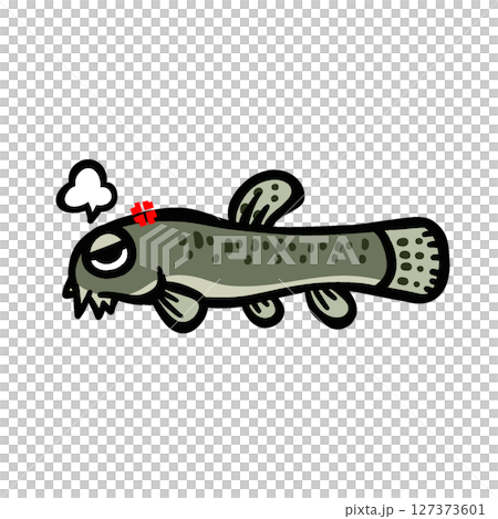 Illustration of a cute angry loach Illustration of a cute angry loach 127373601