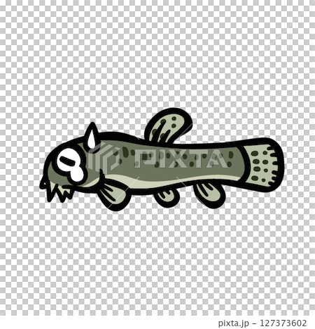 かわいい悲しむドジョウのイラスト 127373602