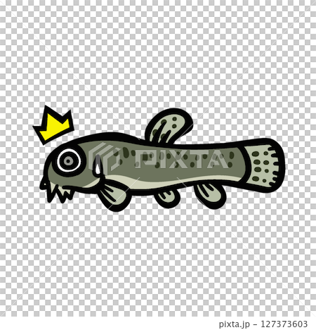 かわいいビックリするドジョウのイラスト かわいいビックリするドジョウのイラスト 127373603