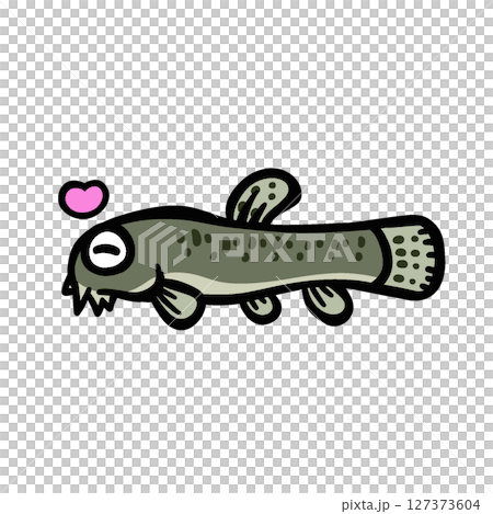 かわいいよろこぶドジョウのイラスト 127373604