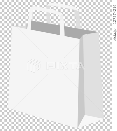 Illustration of a plain white paper bag Illustration of a plain white paper bag 127374216