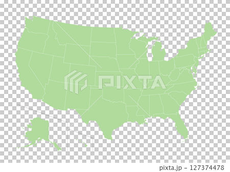 Map of the United States with administrative divisions (with administrative division lines) 127374478