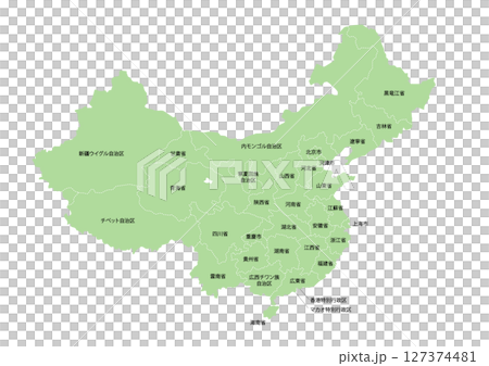 Map of China with administrative divisions (with administrative division lines) People's Republic of China 127374481