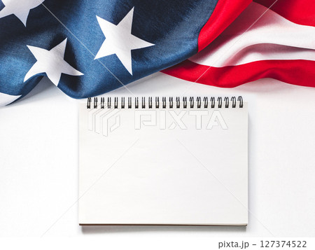 American Flag on white background. Greeting card American Flag on white background. Greeting card 127374522