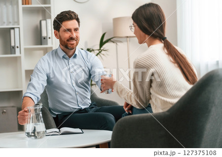 Session with psychologist. In the cabinet 127375108