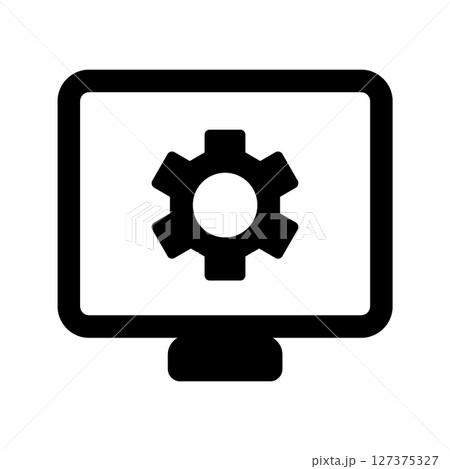 歯車が描かれたパソコンのアイコン｜カスタマイズ、ITのイメージ 127375327