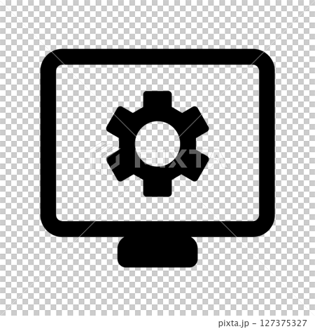 歯車が描かれたパソコンのアイコン｜カスタマイズ、ITのイメージ 127375327
