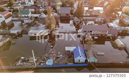 Floods on the planet, global warming. Climate change,natural disastersthe riot of nature. The apocalypse, catastrophes.Storms and destruction.The remnants of human life are floating in dirty water.End Floods on the planet, global warming. Climate change,natural disastersthe riot of nature. The apocalypse, catastrophes.Storms and destruction.The remnants of human life are floating in dirty water.End 127375503