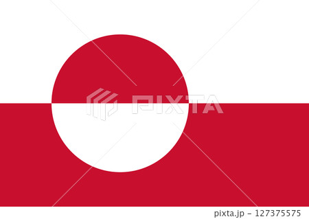 Flag of Greenland. The bold colors and circular design represent the island identity and culture, captivating viewers nearby. 127375575