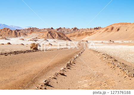 Dirt road perspective view,Chile 127376188