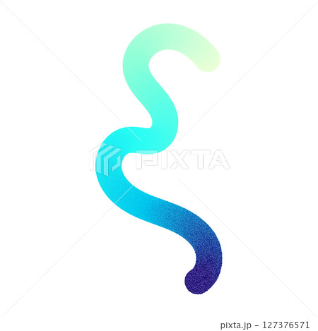 Abstract fluid gradient shape with 3D liquid brush strokes, blurred neon waves, holographic color blend design. Flat vector illustration isolated on white background. 127376571