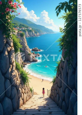 地中海の浜辺夏の 127376573