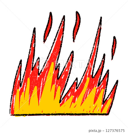 Tribal hand flame with red rock silhouette. Handdrawn fire sketch in retro devil style. Flat vector illustration isolated on white background. Tribal hand flame with red rock silhouette. Handdrawn fire sketch in retro devil style. Flat vector illustration isolated on white background. 127376575