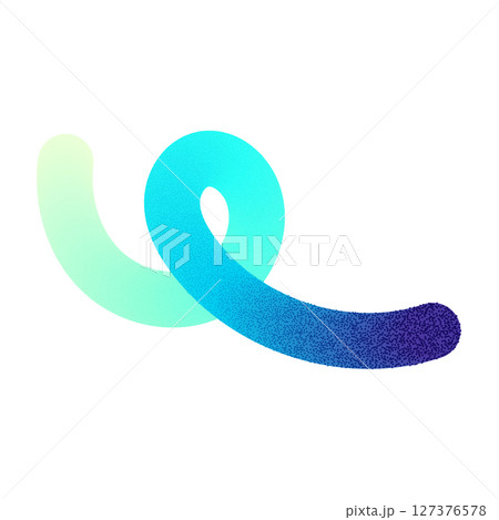 Abstract fluid gradient shape with 3D liquid brush strokes, blurred neon waves, holographic color blend design. Flat vector illustration isolated on white background. 127376578