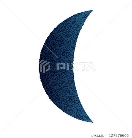 Lunar moon phases with crescent, full, and half shapes, abstract night sky design, waning eclipse line art for calendar or logo. Flat vector illustration isolated on white background. 127376606