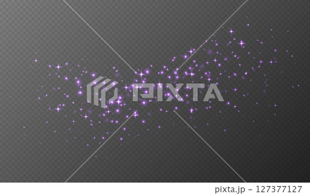 Purple sparkling stars, shiny particles light...のイラスト素材 [127377127] - PIXTA
