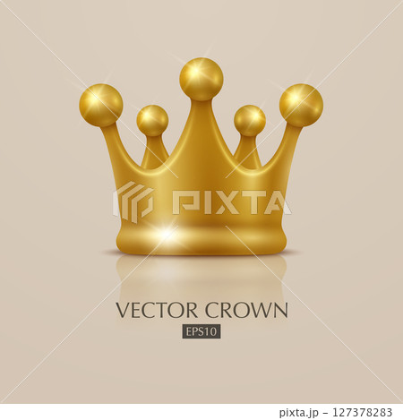 Golden Crown Vector Icon. Realistic Royal Crown Symbol for Luxury Design, VIP Branding, King Emblem, Queen Logo, Award Graphic, Prestige Element, Premium Decoration, Noble Concept Golden Crown Vector Icon. Realistic Royal Crown Symbol for Luxury Design, VIP Branding, King Emblem, Queen Logo, Award Graphic, Prestige Element, Premium Decoration, Noble Concept 127378283