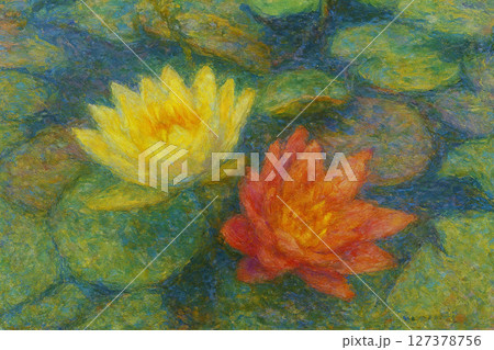 満開の水蓮 127378756