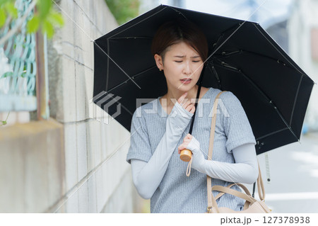 熱中症でふらつく女性 127378938