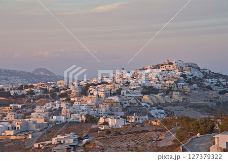 The city of Pyrgos at sunset The city of Pyrgos at sunset 127379322