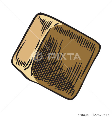 Maca root cube piece vector sketch, hand drawn cut tuber superfood, organic seasoning, condiment ingredient Maca root cube piece vector sketch, hand drawn cut tuber superfood, organic seasoning, condiment ingredient 127379677