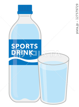 ソフトドリンク_スポーツドリンク(ペットボトルとグラス) ソフトドリンク_スポーツドリンク(ペットボトルとグラス) 127379729