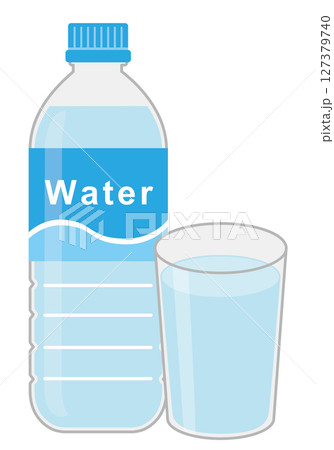 ソフトドリンク_ウォーター(ペットボトルとグラス) ソフトドリンク_ウォーター(ペットボトルとグラス) 127379740