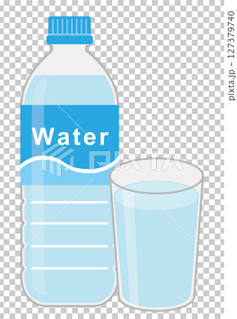 ソフトドリンク_ウォーター(ペットボトルとグラス) ソフトドリンク_ウォーター(ペットボトルとグラス) 127379740
