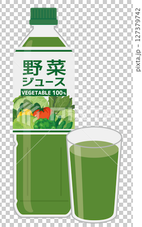 軟性飲料_蔬菜汁（塑膠瓶和玻璃杯） 127379742